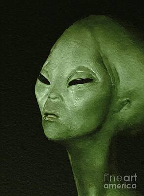 Science Fiction Digital Art - Alien Files by Esoterica Art Agency