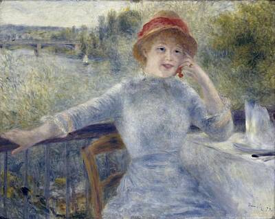 Pbs Kids - Alphonsine Fournaise on the Isle of Chatou 1879 by Pierre Auguste Renoir