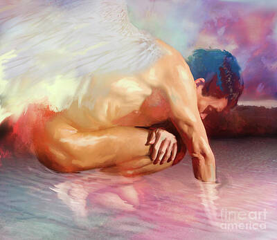 Nudes Digital Art - An Angel Falls by Marissa Maheras
