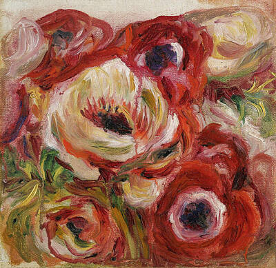 Spot Of Tea - Anemones 01 by Pierre Auguste Renoir