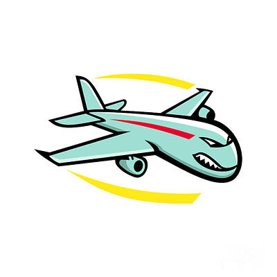 Holiday Cheer Hanukkah - Angry Jumbo Jet Plane Mascot by Aloysius Patrimonio