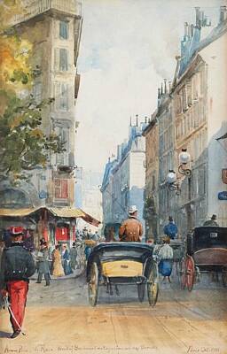 Best Sellers - Paris Skyline Paintings - ANNA PALM DE ROSA   1859 1924  Landscape   Paris by Celestial Images