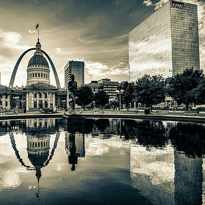 Animals And Earth - Architectural Reflections of Saint Louis in Sepia by Gregory Ballos
