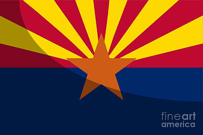 States As License Plates - Arizona State Flag Woth Shadow by Bigalbaloo Stock