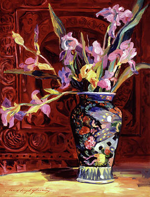 Still Life Paintings - Arrangement Of Irises by David Lloyd Glover