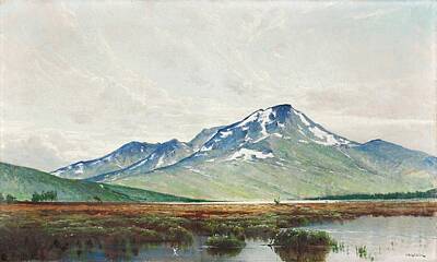 Mountain Paintings - Arvid Mauritz Lindstrom  Swedish, 1849-1923 ,  Mountains in Northern Sweden by Celestial Images