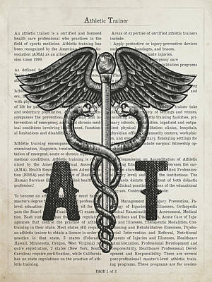 Athletes Rights Managed Images - Athletic Trainer Gift Idea With Caduceus illustration 01 Royalty-Free Image by Aged Pixel