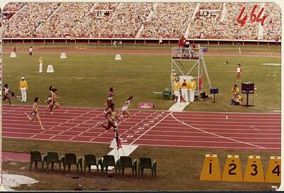 Athletes Paintings - Athletic event at the XII Commonwealth Games  Brisbane by Celestial Images