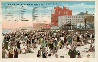 City Scenes Paintings - Atlantic City, New Jersey 1929 by Celestial Images