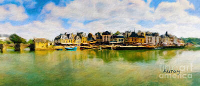 Watercolor Alphabet Royalty Free Images - Auray Cityscape 1 Royalty-Free Image by Nando Lardi