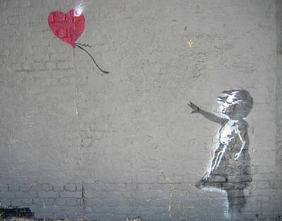Zen Garden - Banksy Girl With Balloon by Gigi Ebert