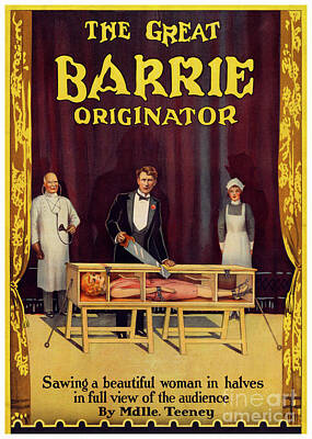 Recently Sold - Fantasy Drawings - Barrie Magician USA Vintage Advertising Poster Restored by Vintage Treasure