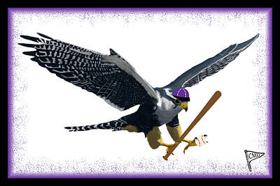Baseball Royalty Free Images - Baseball Falcon Purple Royalty-Free Image by College Mascot Designs