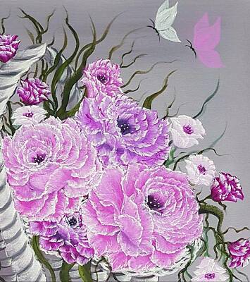 Garden Fruits - Basket beauty pink lilac by Angela Whitehouse