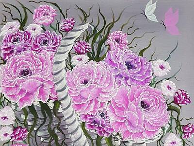 Clouds - Beauty within the basket pink lilac  by Angela Whitehouse