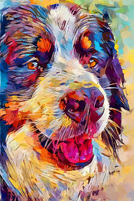 Target Threshold Watercolor - Bernese Mountain Dog 2 by Chris Butler