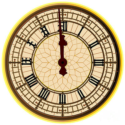 Glass Of Water Rights Managed Images - Big Ben Midnight Clock Face Royalty-Free Image by Bigalbaloo Stock