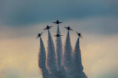 Donna Corless Royalty-Free and Rights-Managed Images - Blue Angels Delta Burst by Donna Corless