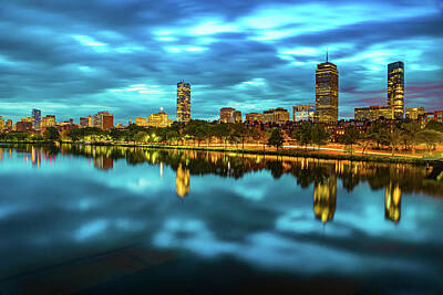 Royalty-Free and Rights-Managed Images - Blue Skies Over Boston and Charles River by Gregory Ballos