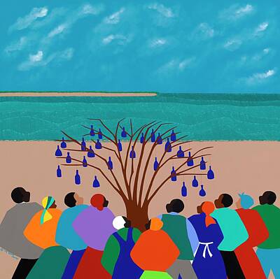 Synthia Saint James Royalty-Free and Rights-Managed Images - Bottle Tree Gullah Islands by Synthia SAINT JAMES