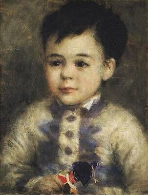 Vintage State Flags - Boy with a Toy Soldier  by Pierre Auguste Renoir
