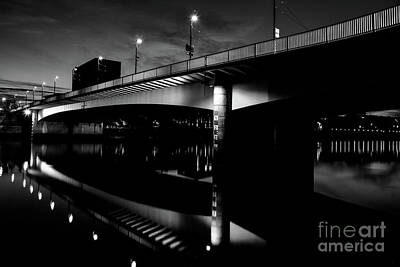 Abstract Landscape Photos - Bremen bridge in black and white by Paul Quinn