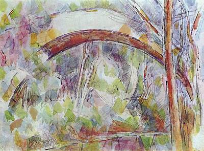 Childrens Room Animal Art - Bridge above the River in Spring 1906 by Paul Cezanne Paintings