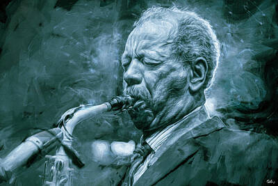 Musician Mixed Media Rights Managed Images - Broadway Blues, Ornette Coleman Royalty-Free Image by Mal Bray