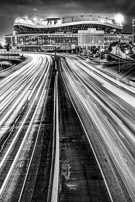 Sports Photos - Denver Football Stadium at Mile High in Monochrome by Gregory Ballos