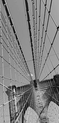 Target Eclectic Nature - Brooklyn Bridge B W Slant by Rob Hans
