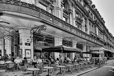 Travel Pics Rights Managed Images - Brussels Street Cafe Royalty-Free Image by Georgia Clare