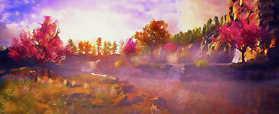 Mountain Paintings - Bucolic Paradise - 34 by AM FineArtPrints
