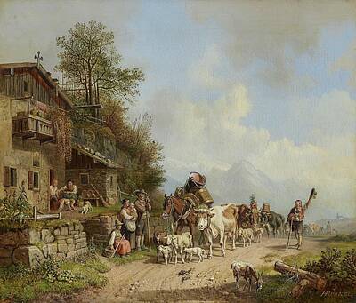 Circle Abstracts - Burkel, Heinrich 1802 Pirmasens - 1869 Munich Return from the alp. by Celestial Images