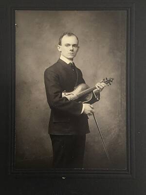 Ballerina Art - Cabinet Card Occupational Photo Of Violin Player Violinist From Carbondale PA by Celestial Images