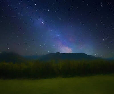 Landscapes Mixed Media - Cades Cove Milky Way by Dan Sproul