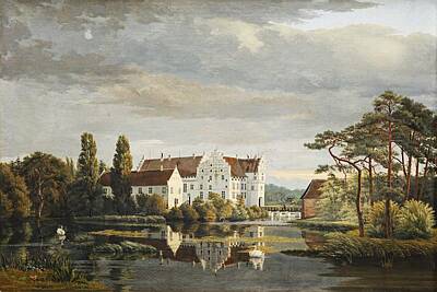 Queen - Carl Vilhelm Marius Jensen 1819-1882 - The Manor of Gisselfeld, Zealand, 1839 by Celestial Images