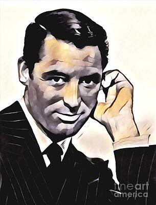 Actors Digital Art - Cary Grant, Vintage Actor by Esoterica Art Agency
