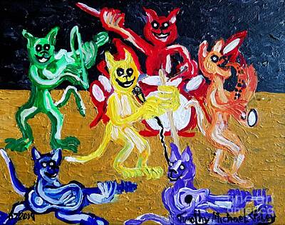 Airplane Paintings - Cat Band Jam  by Timothy Foley