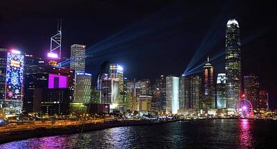 Lighthouse - Central Hong Kong Skyline and Coastline at Night by Ha LI