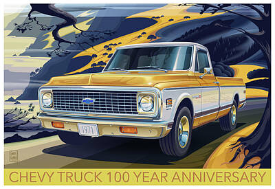 Best Sellers - Landscapes Digital Art - Chevrolet Centennial1971 C10 Cheyenne Fleetside by Garth Glazier