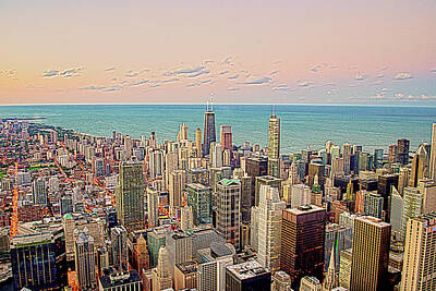 Comic Character Paintings - Chicago Skyline 2 HDR by Richard Zentner