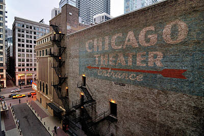 Cities Photos - Chicago Theater Ghost Sign by Chicago In Photographs