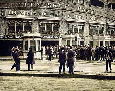 Sports Paintings - Chicago White Sox Comiskey Park vintage photo print old photograph baseball stadium antique photogra by Celestial Images