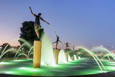 Royalty-Free and Rights-Managed Images - Childrens Fountain at Dawn - Kansas City Missouri by Gregory Ballos