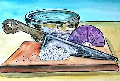 Abstract Food And Beverage - Chopping onions by Jodi Mahaffey