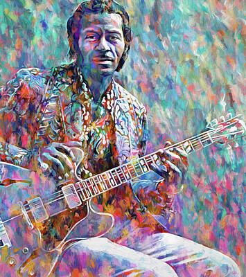 Rock And Roll Mixed Media - Chuck Berry by Mal Bray