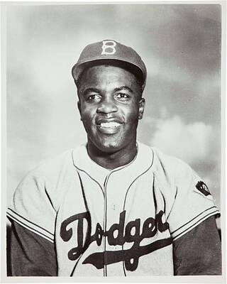 Camping - Circa 1951 Jackie Robinson Original Photograph Used for 1953 Topps Card by Barney Stein by Celestial Images