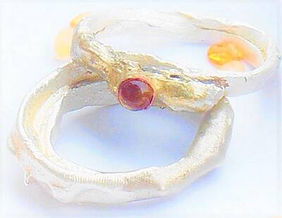 Easter Bunny - Citrine and Silver Rings by Samuel Zylstra