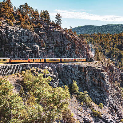 Transportation Photos - Classic Colorado Durango Colorado Train in the San Juan Mountains by Gregory Ballos