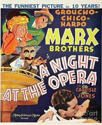 Celebrities Paintings - Classic Movie Poster - A Night At The Opera by Esoterica Art Agency